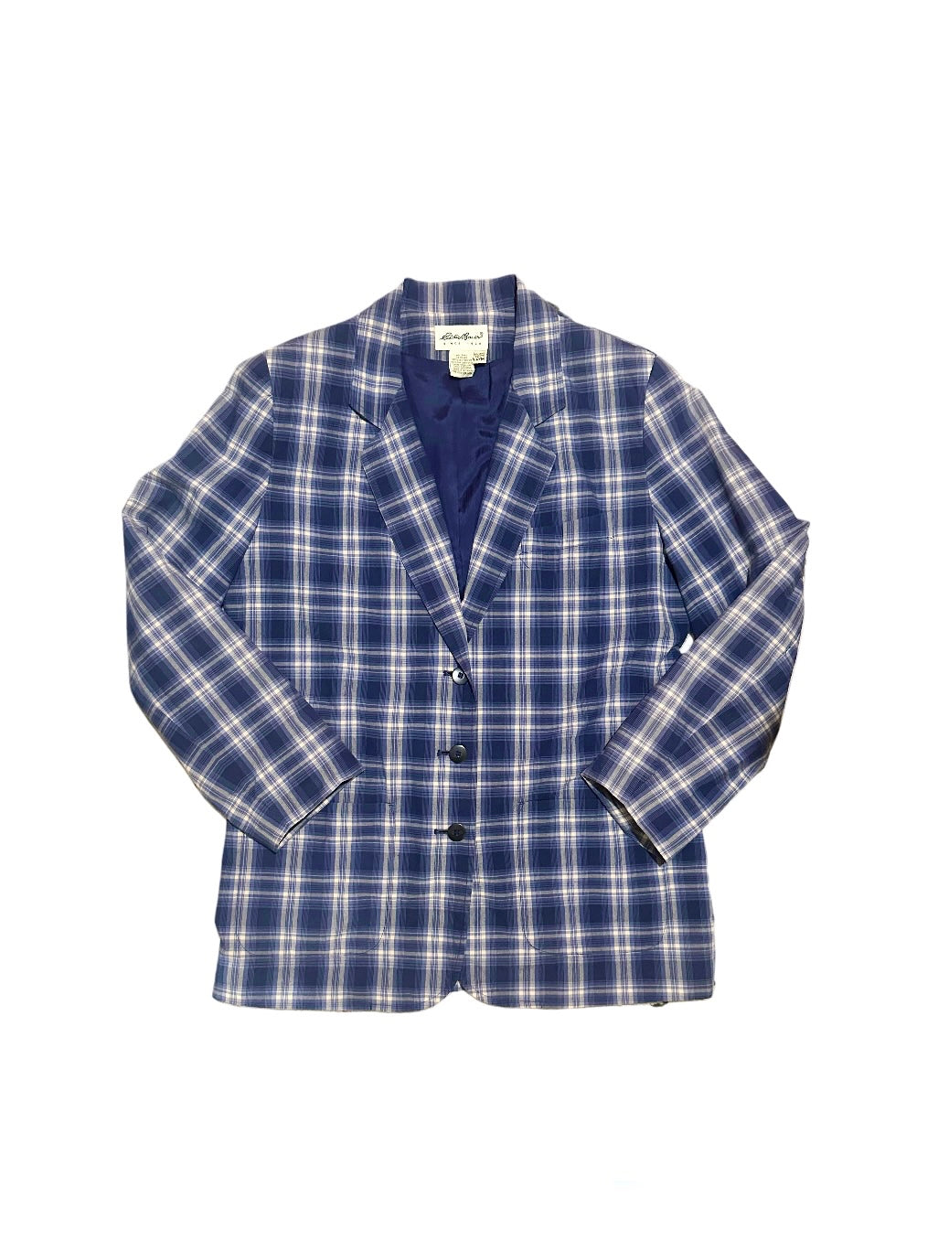 80s Eddie Bauer Chambray Stripe L/S Shirt 黒 L 黒タグ