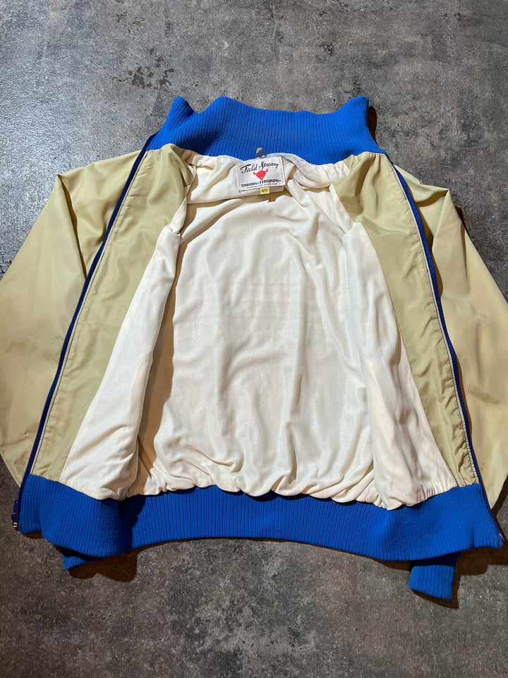 1970s red × blue line high neck blouson