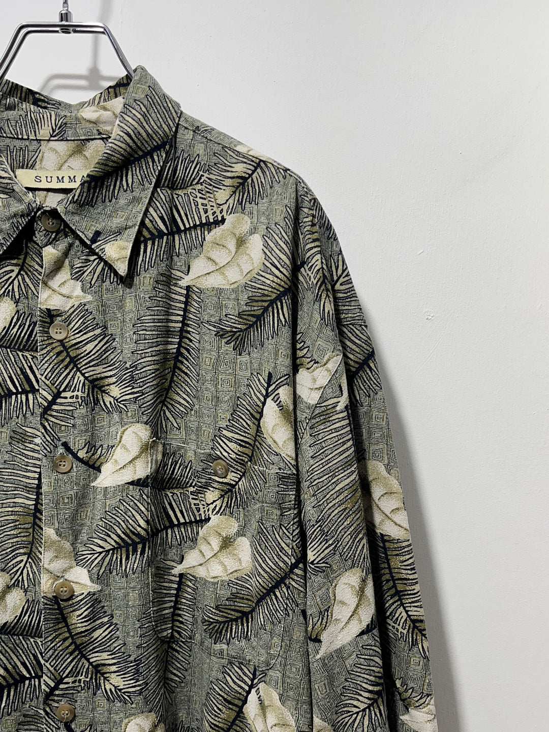 1990s leaf pattern s/s shirt