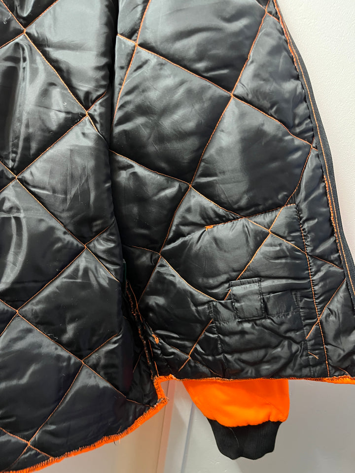 vivid orange quilting jacket