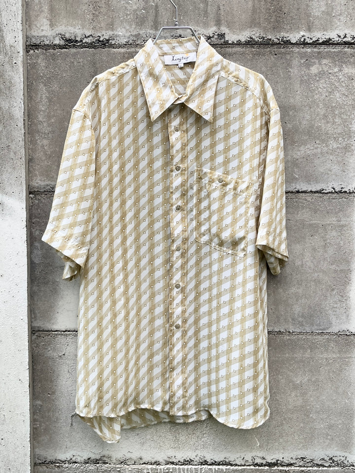 1970s diamond checkered s/s shirt
