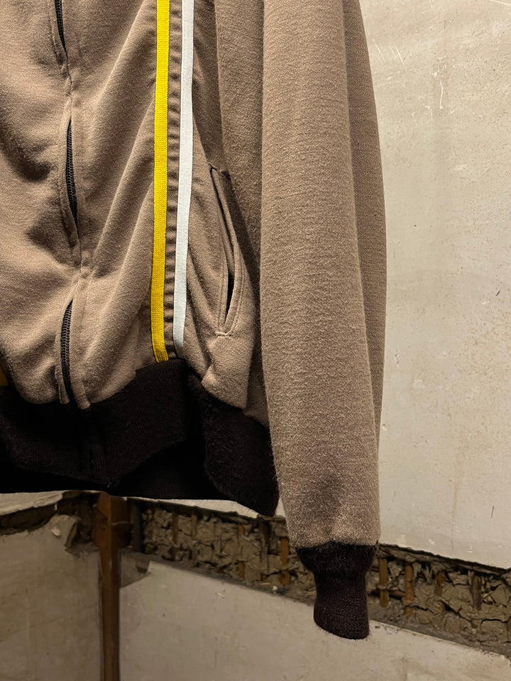 1970s "Sears" brown × front line knit track jacket