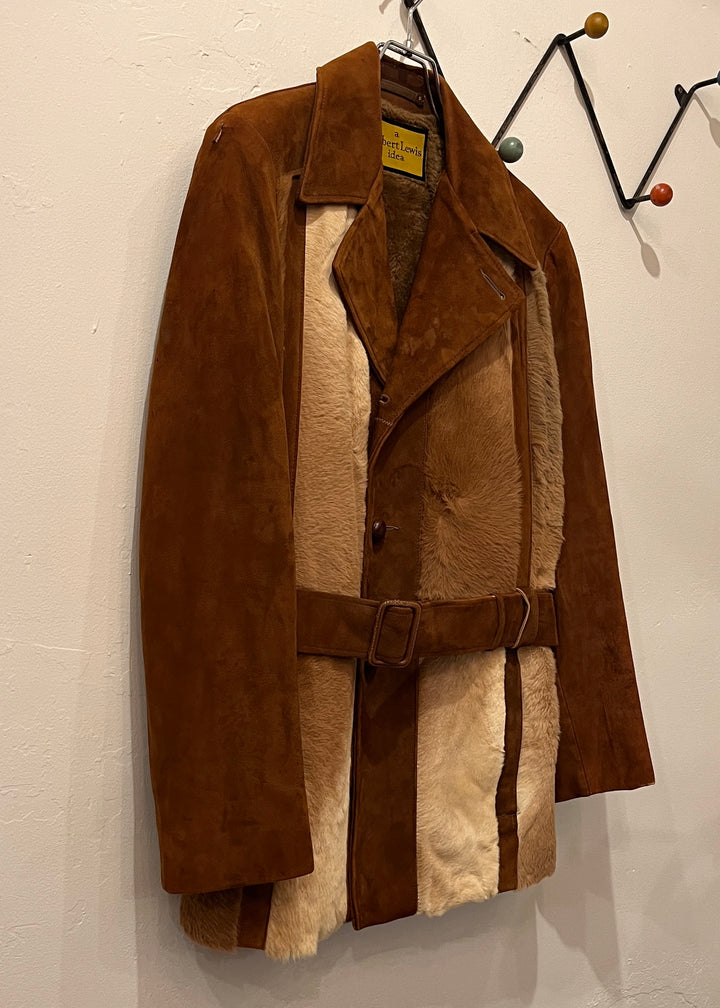 1960s vintage "ROBERT LEWIS IDEA" fur × suede leather jacket