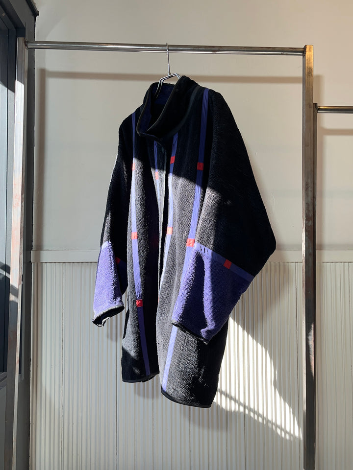 1980s FINLAND made decorative vertical stripes 
blanket cloth jacket