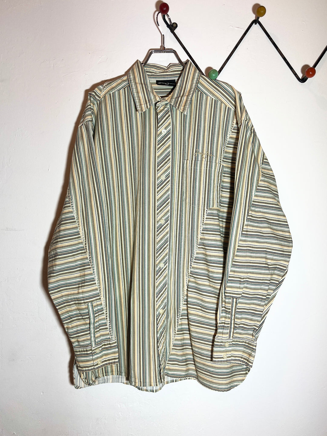 "Sean John" multi color stripe shirt