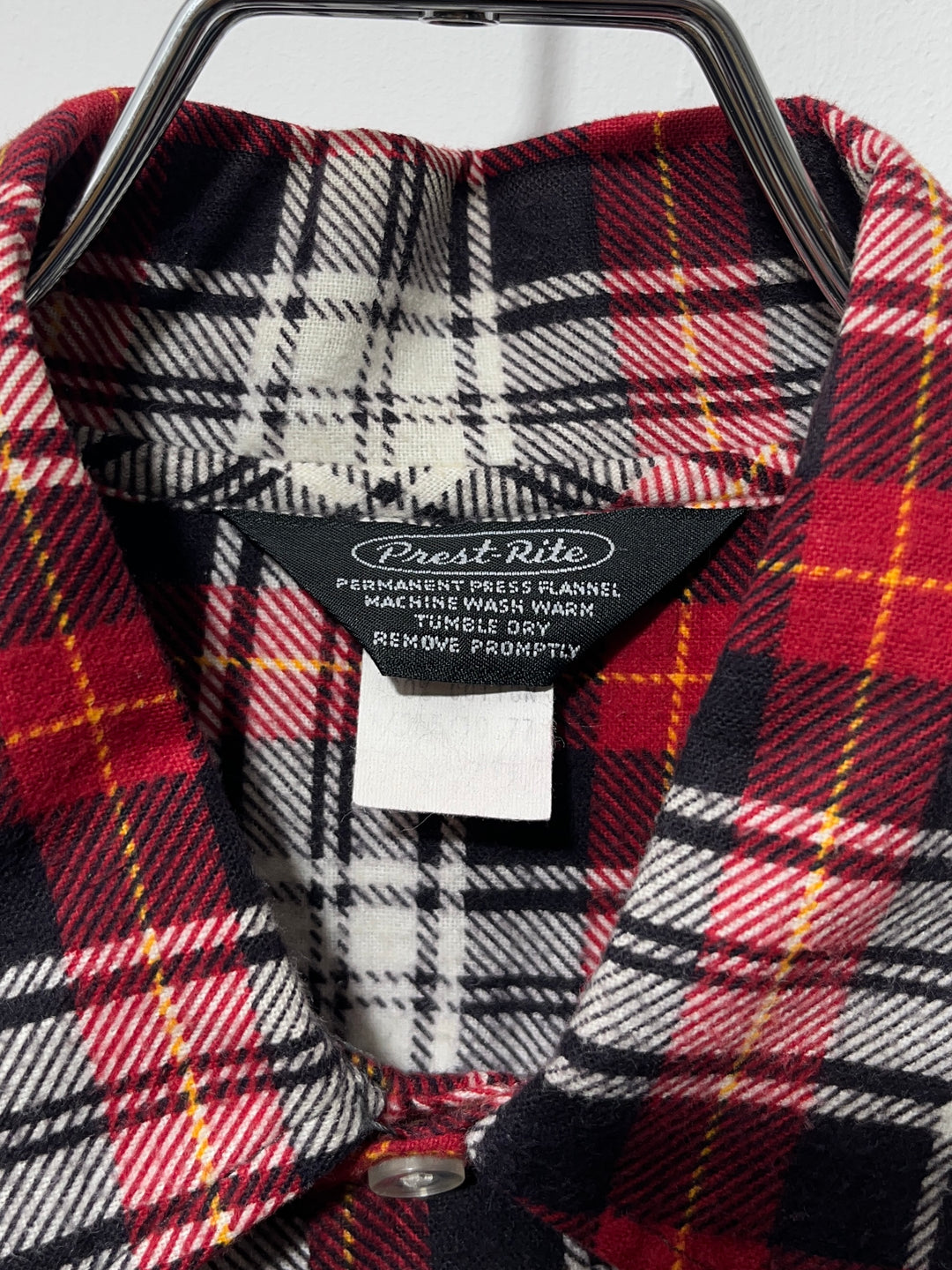 1960-70s red × black checkered flannel shirt