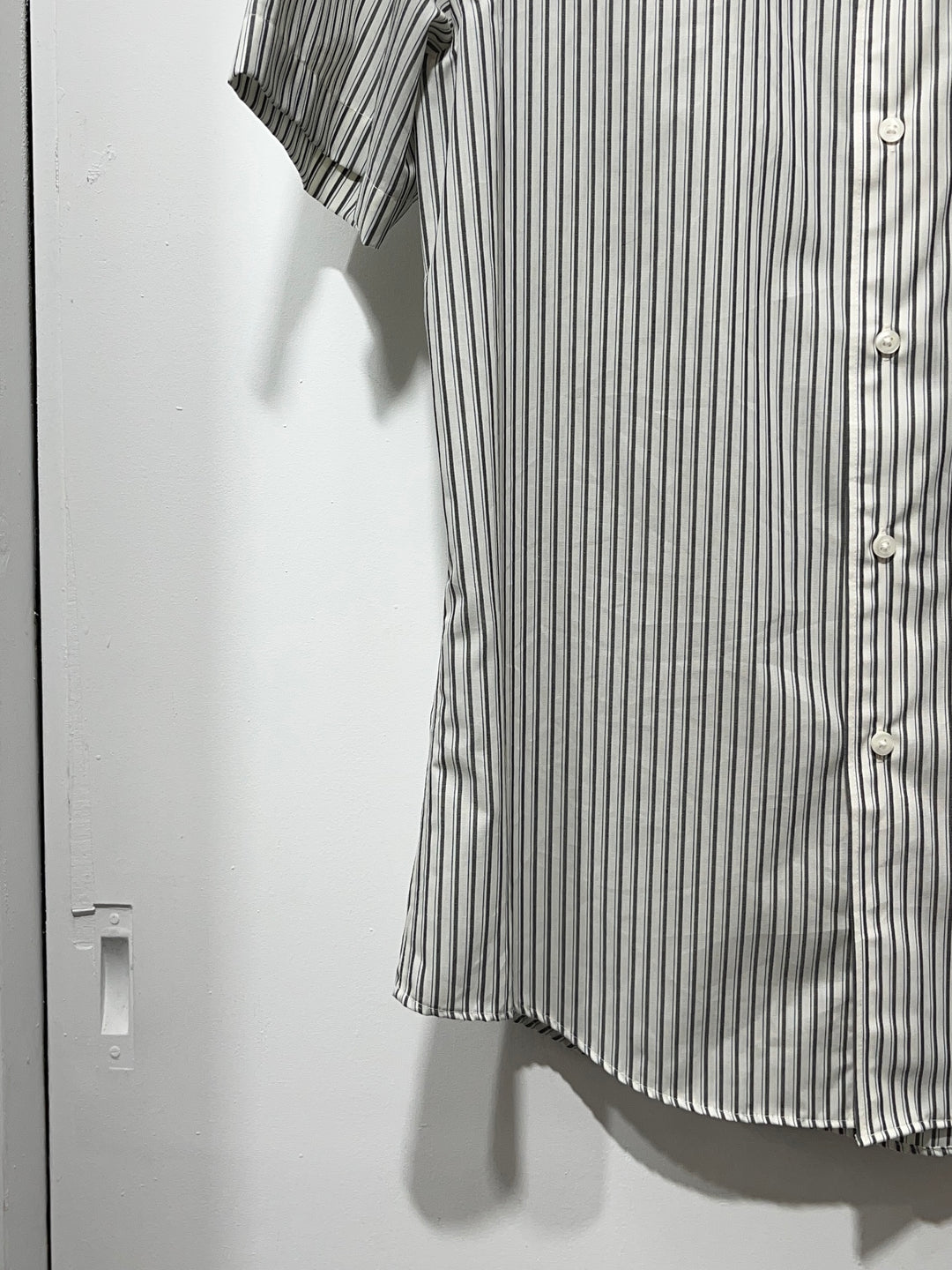 1990-00s gray stripes s/s shirt