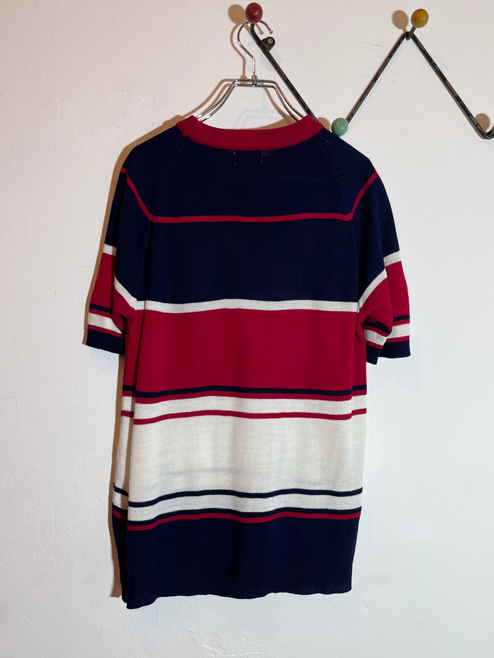 1960s "Penneys TOWN CRAFT" multi color s/s summer knit
