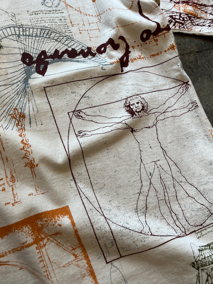 1990s "Leonardo da Vinci"
all-over print T-shirt