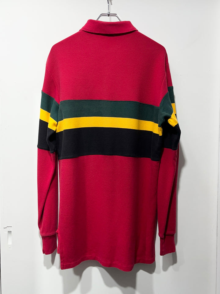 1990s "Polo by Ralph Lauren" rasta stripe rugby shirt