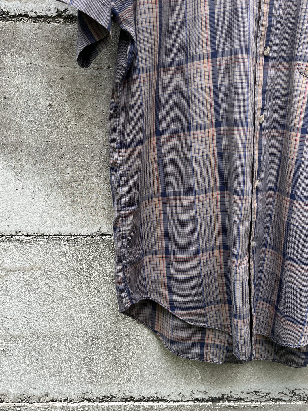 1980-90s gren checkered s/s B.D shirt