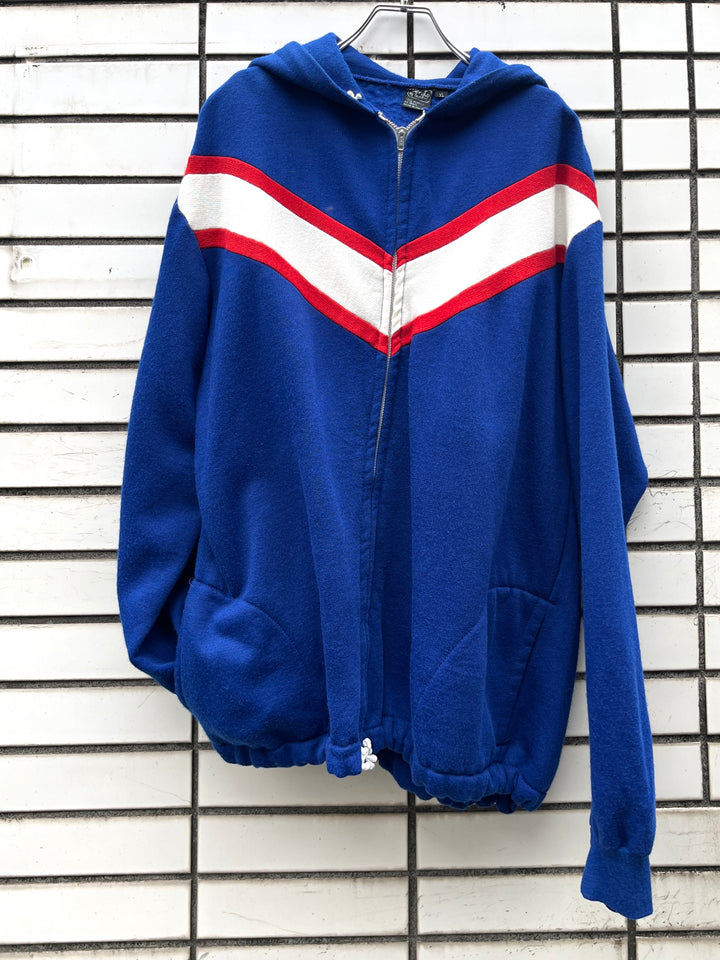 1960-70s POLAND made V-shape line zipup hoodie