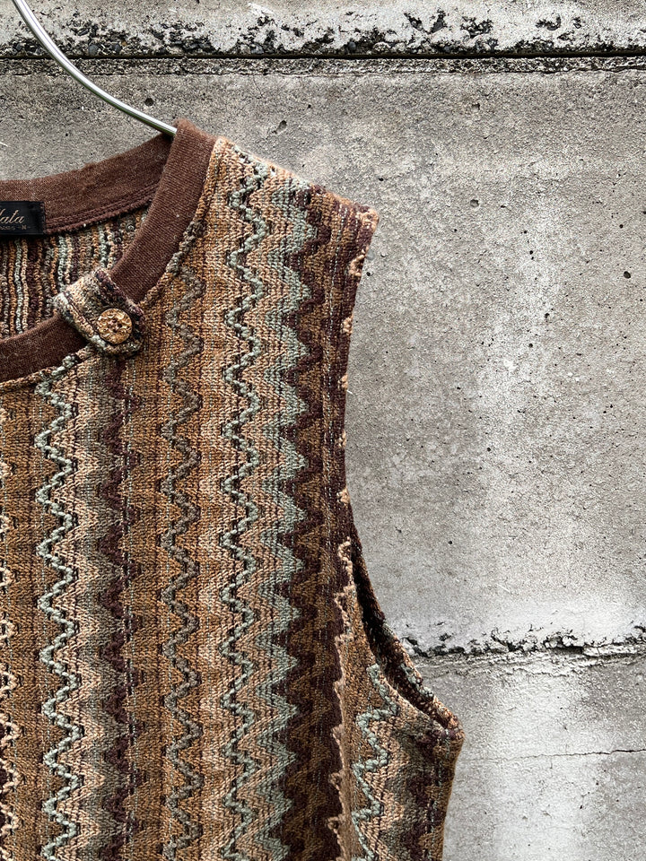 1980-90s geometric pattern knit vest