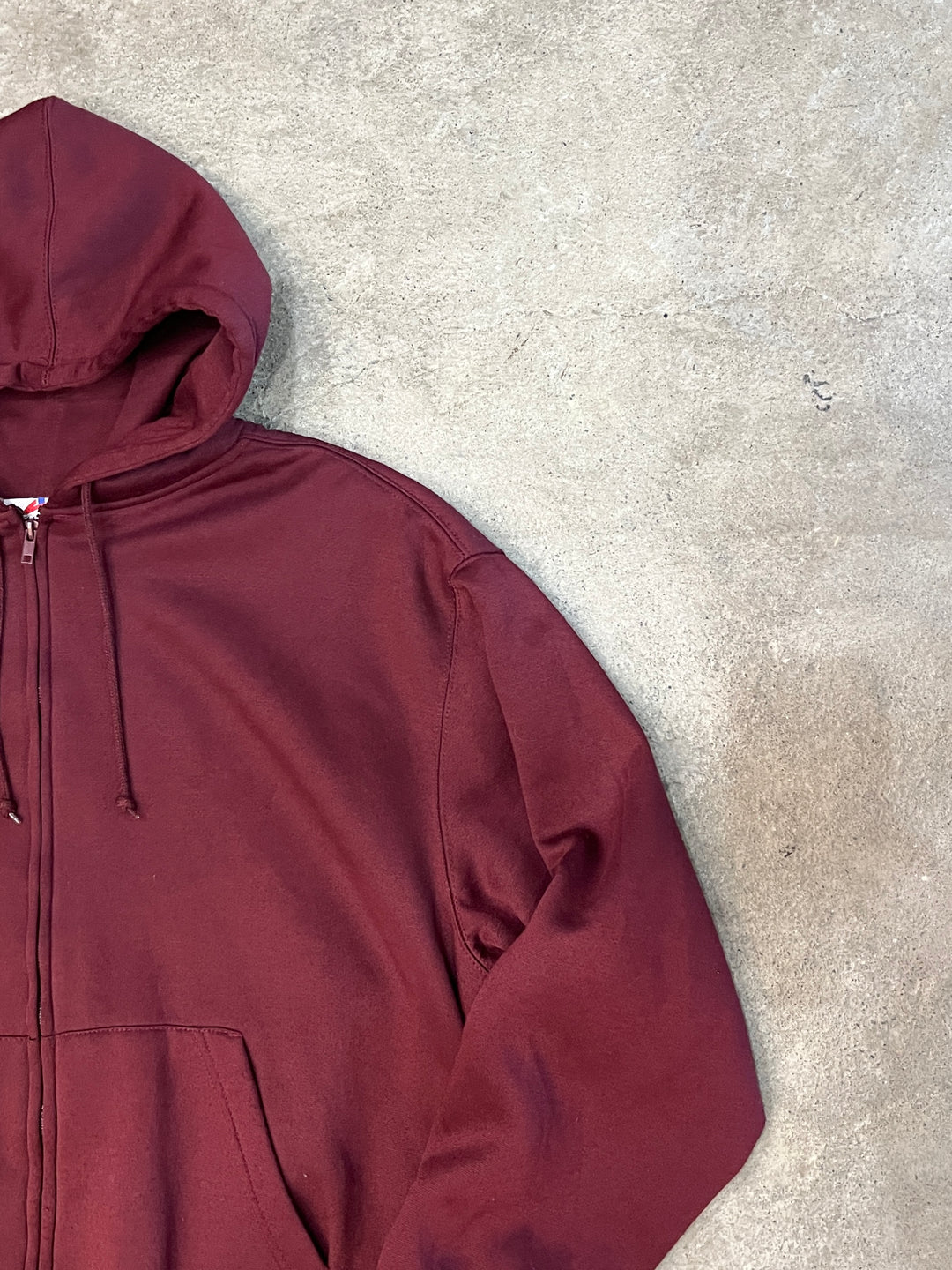 1990-00s burgundy double-face zip sweat hoodie