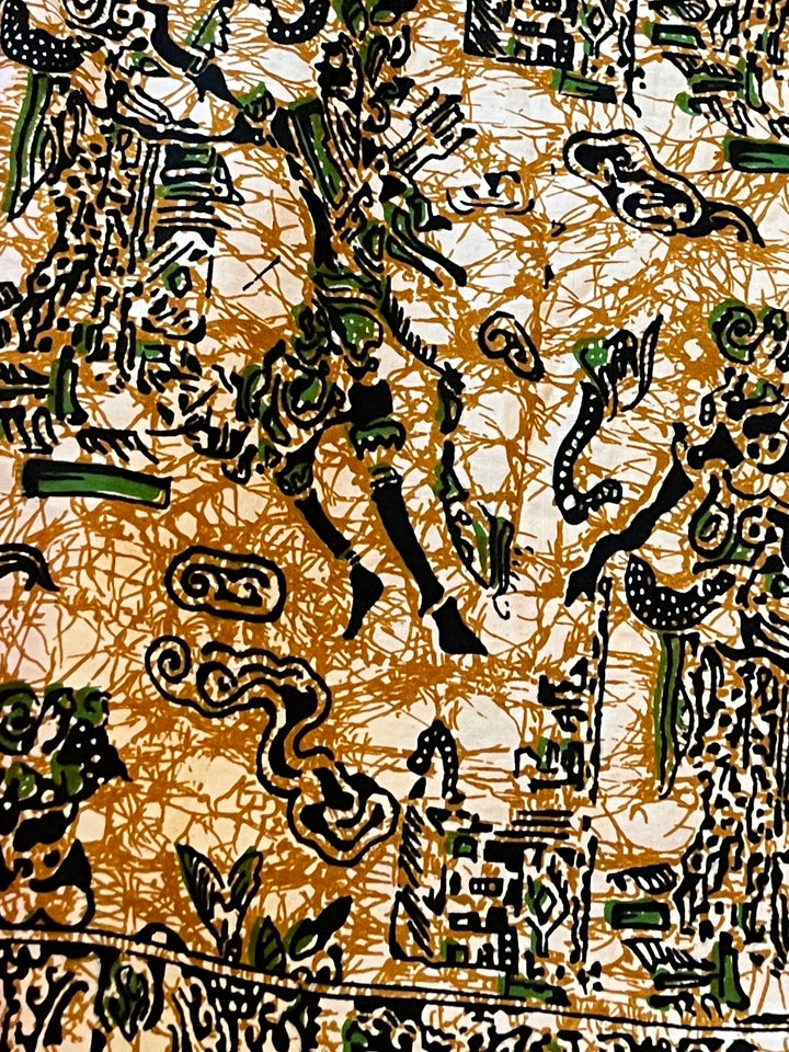 1950-60s oriental pattern half zip pullover s/s shirt