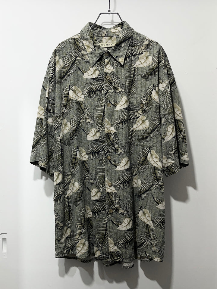1990s leaf pattern s/s shirt