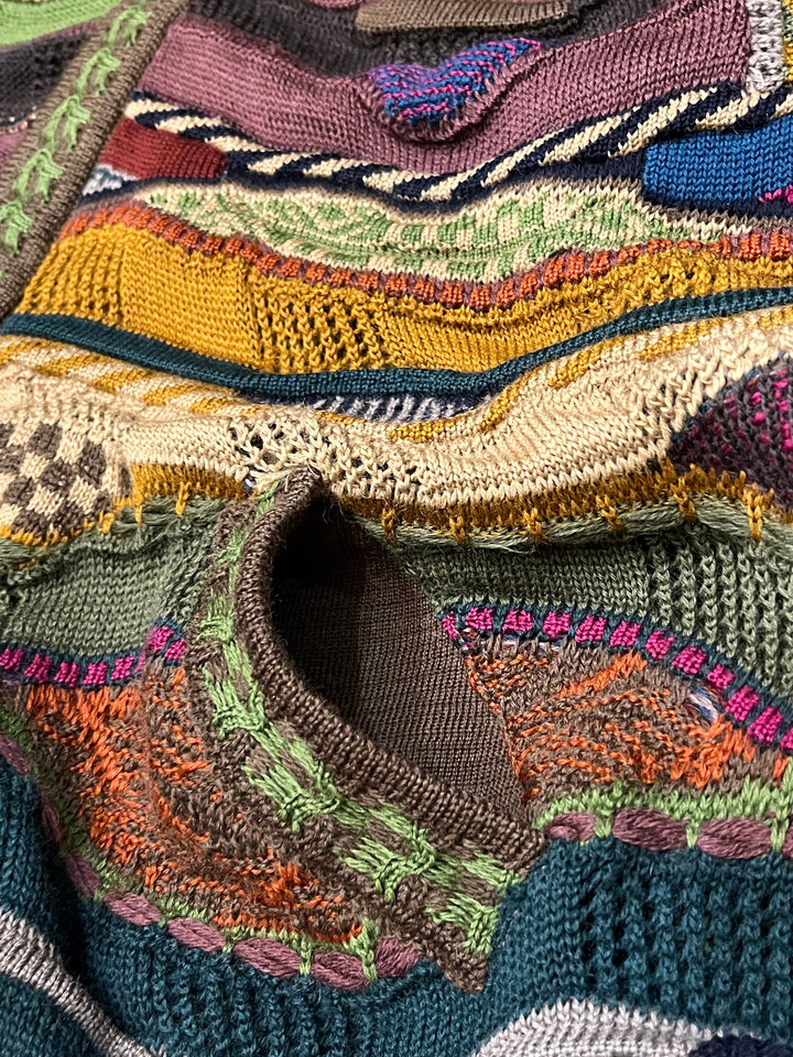 1990s "COOGI" abstract 3D knit cardigan