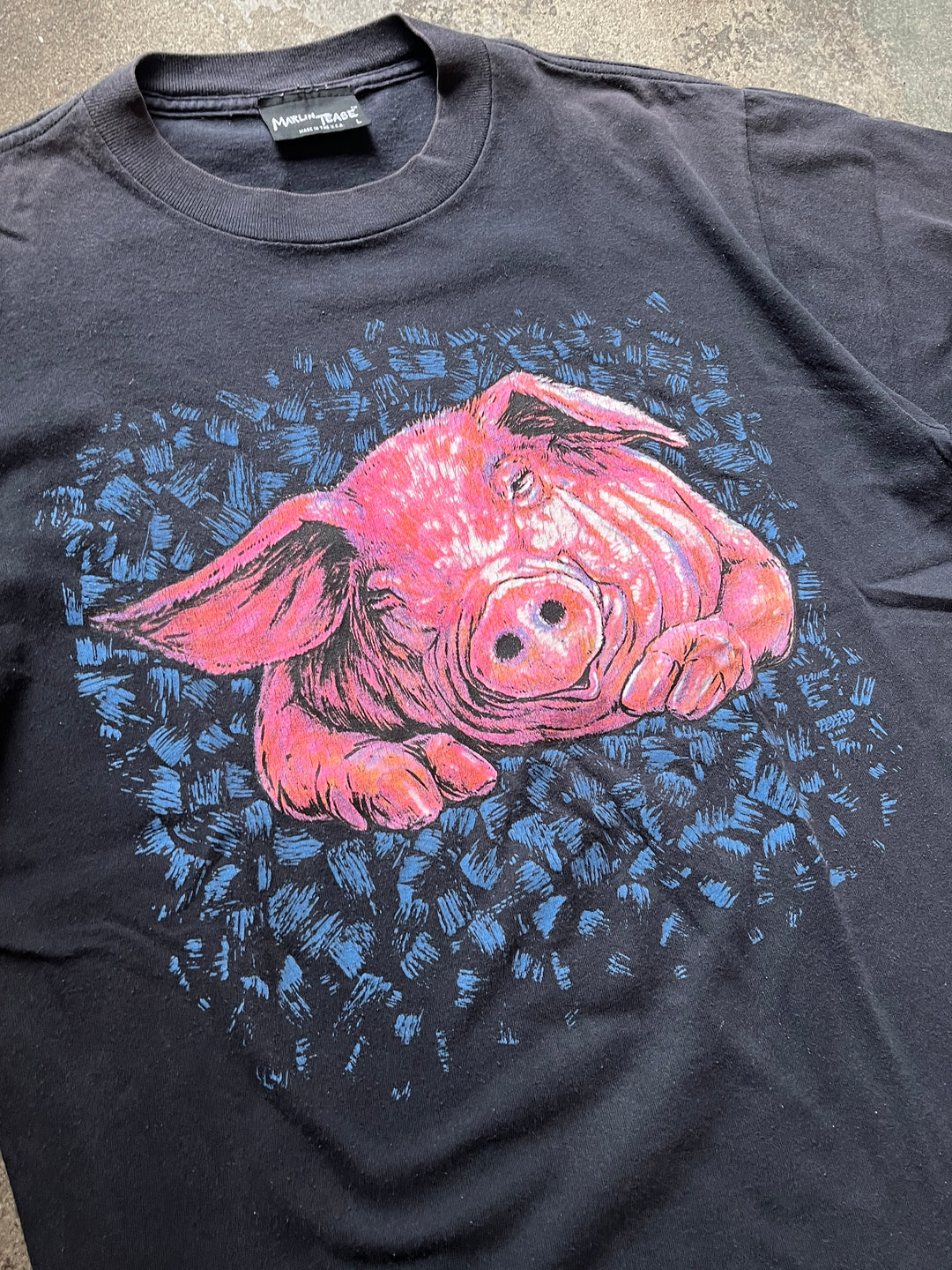 1990s USA made pig graphic art T-shirt