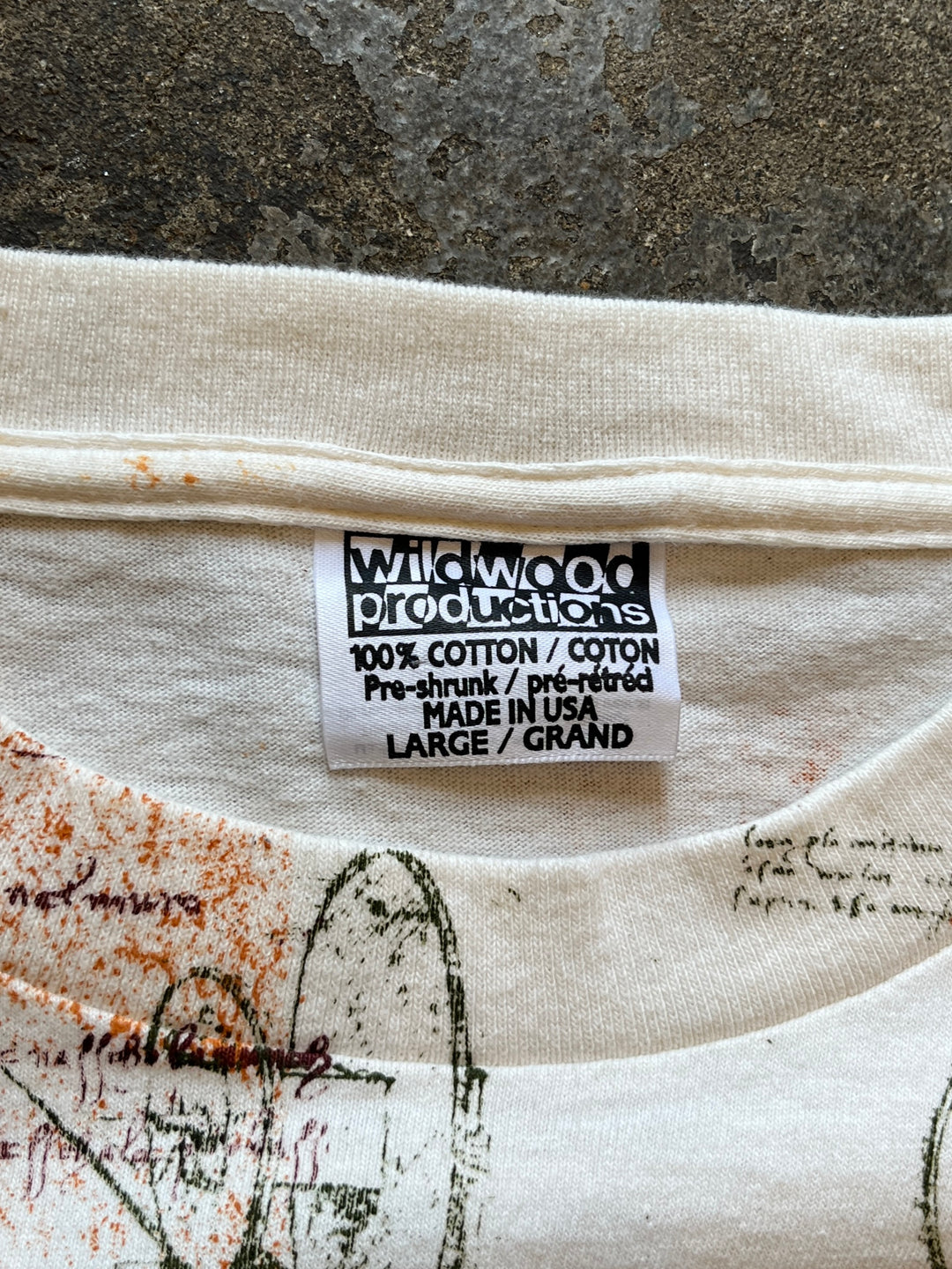 1990s "Leonardo da Vinci"
all-over print T-shirt