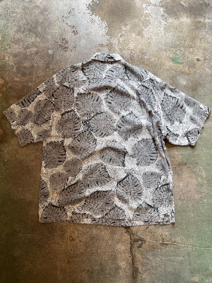1990-00s "BUGLE BOY" all-over pattern s/s rayon shirt