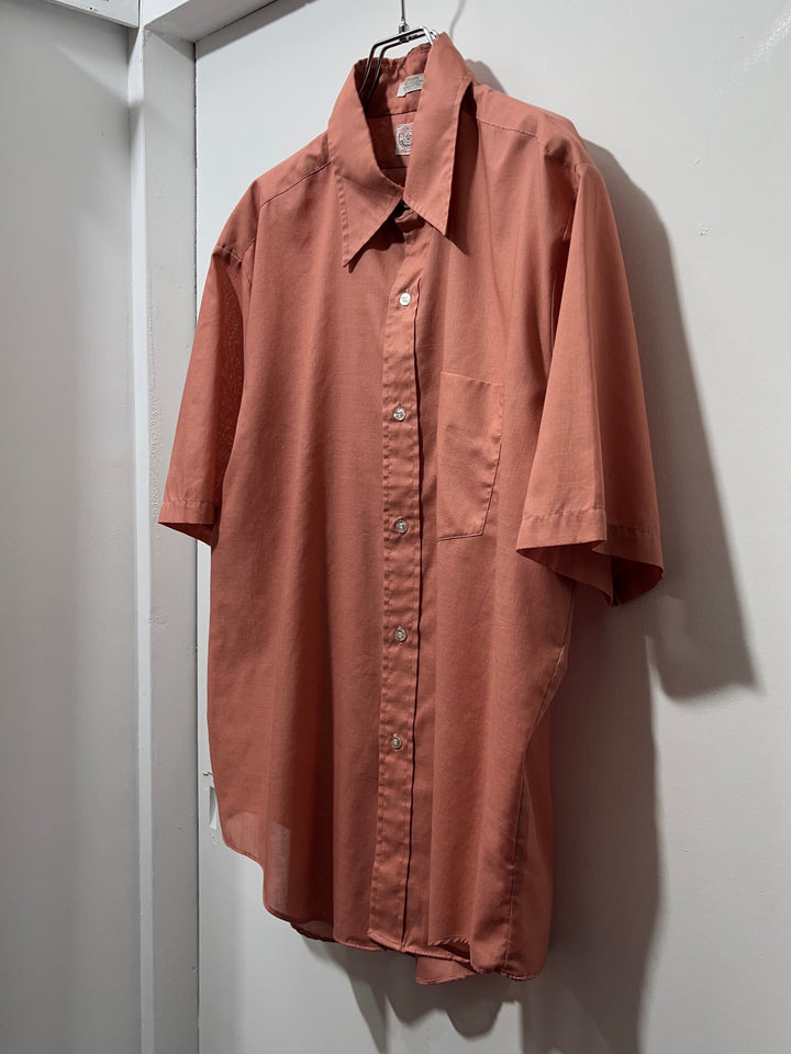 1960-70s salmon color s/s shirt