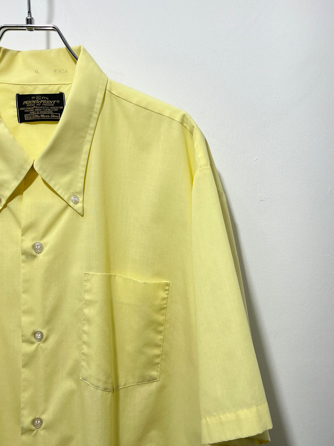 1970s "Sears" pale yellow s/s B.D shirt
