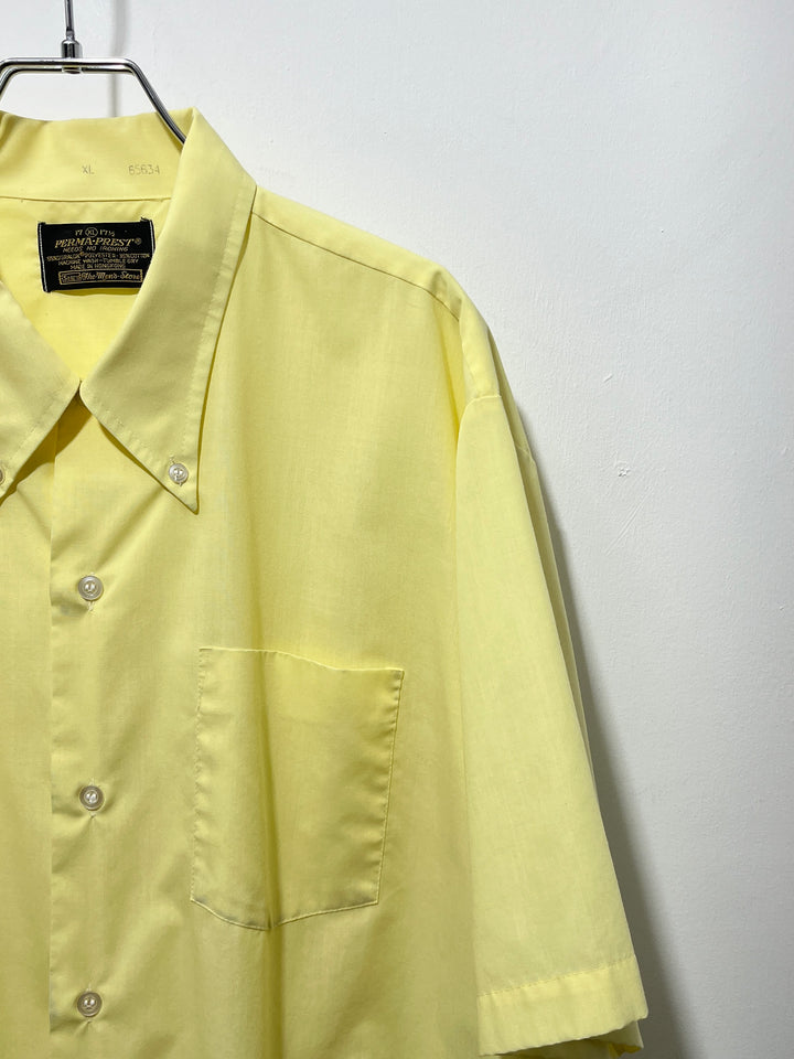 1970s "Sears" pale yellow s/s B.D shirt