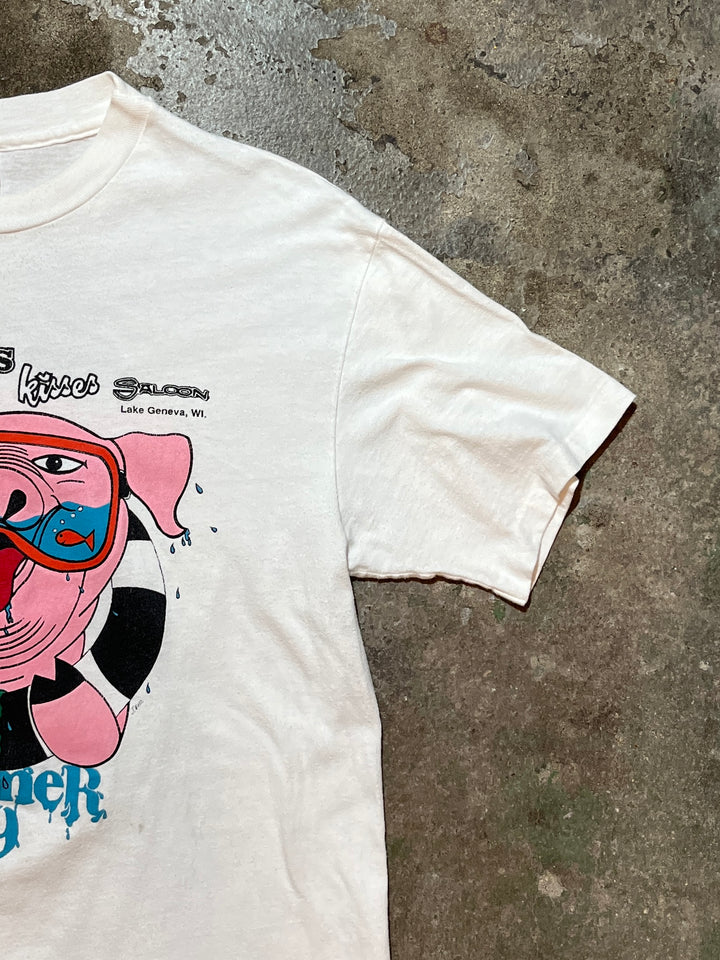 1980s USA made pig both sides print T-shirt