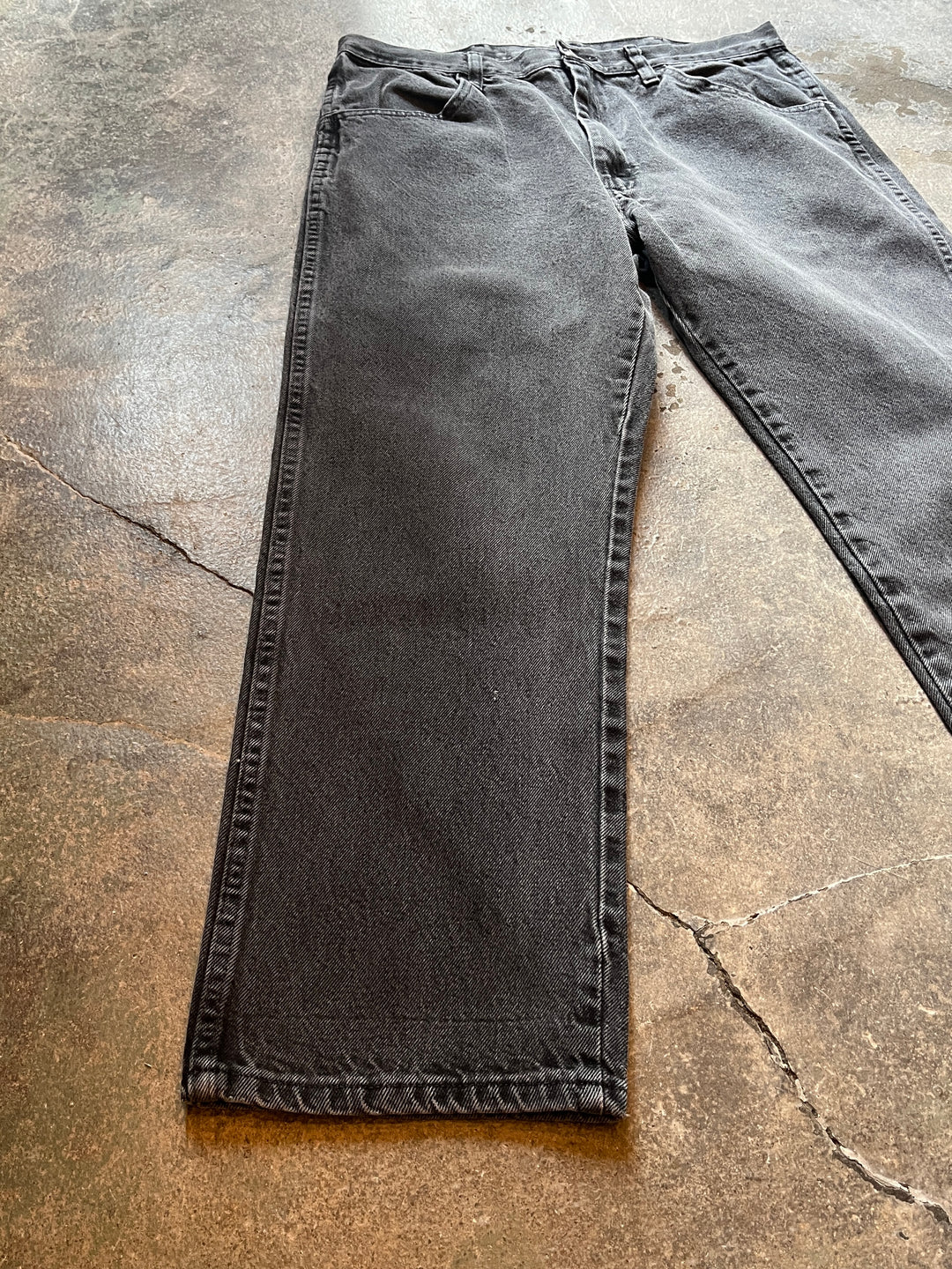 1990s "RUSTLER" black denim pants 36×29