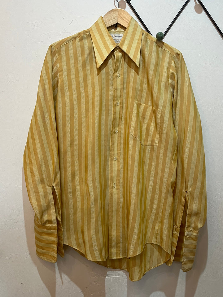 1970s mustard stripe pattern shirt