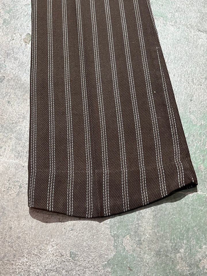 1970s brown stripe pattern slacks