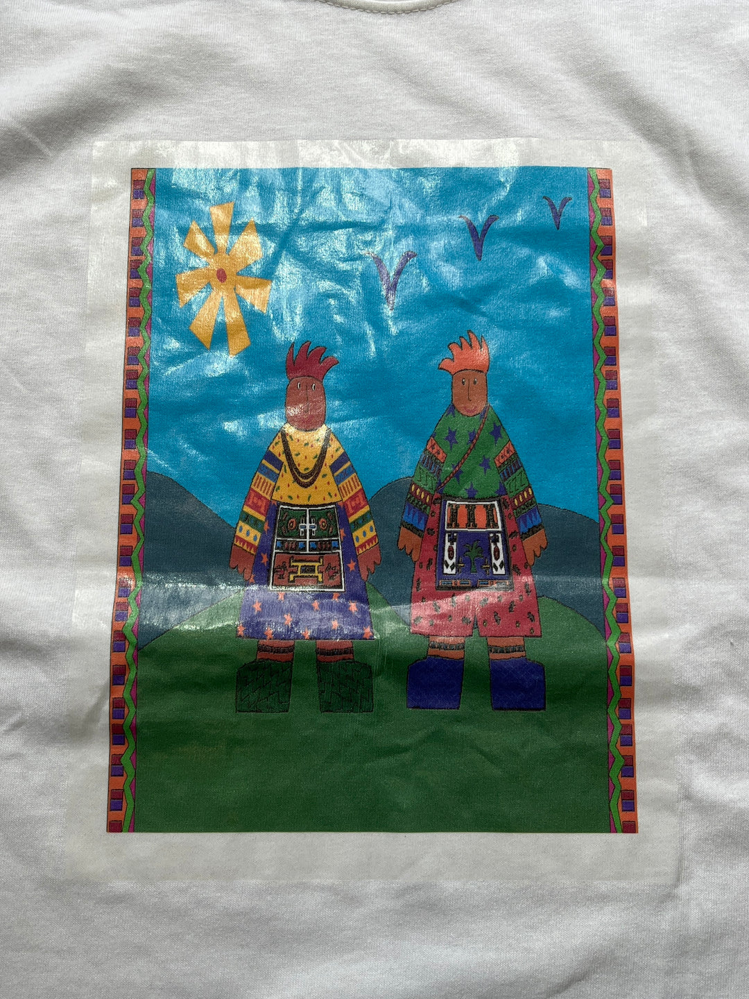 1990s native ameican heat transfer graphic T-shirt