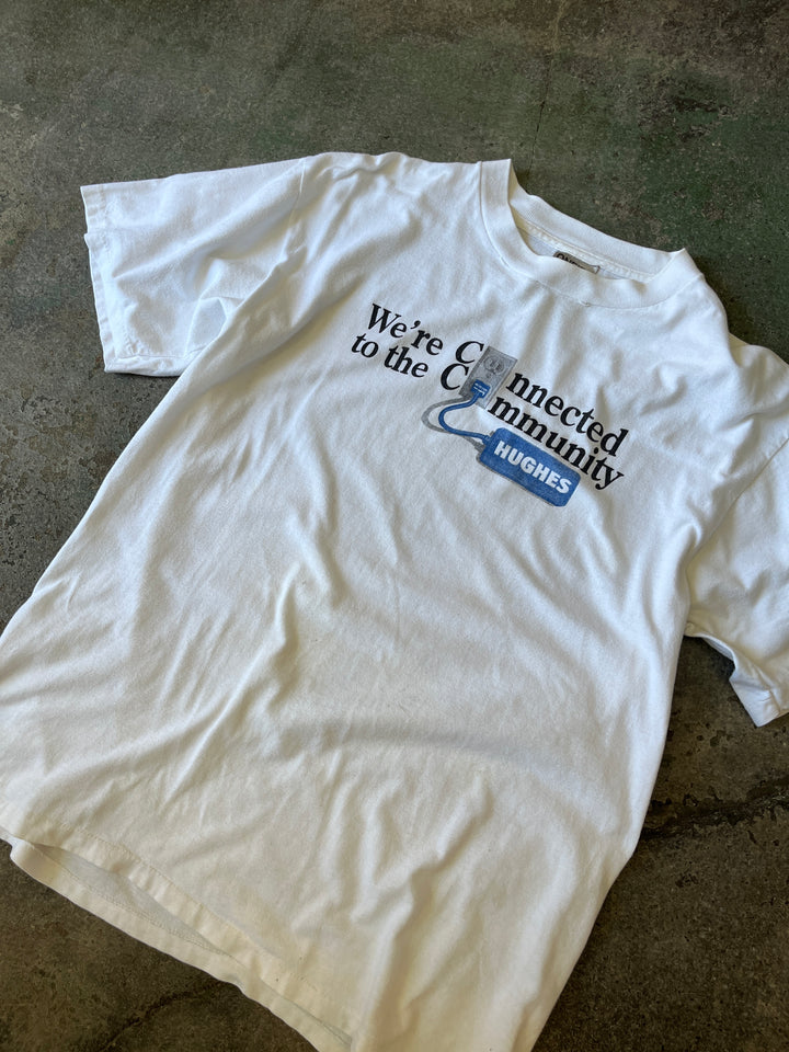 1990s "HUGHES" corporate graphic T-shirt