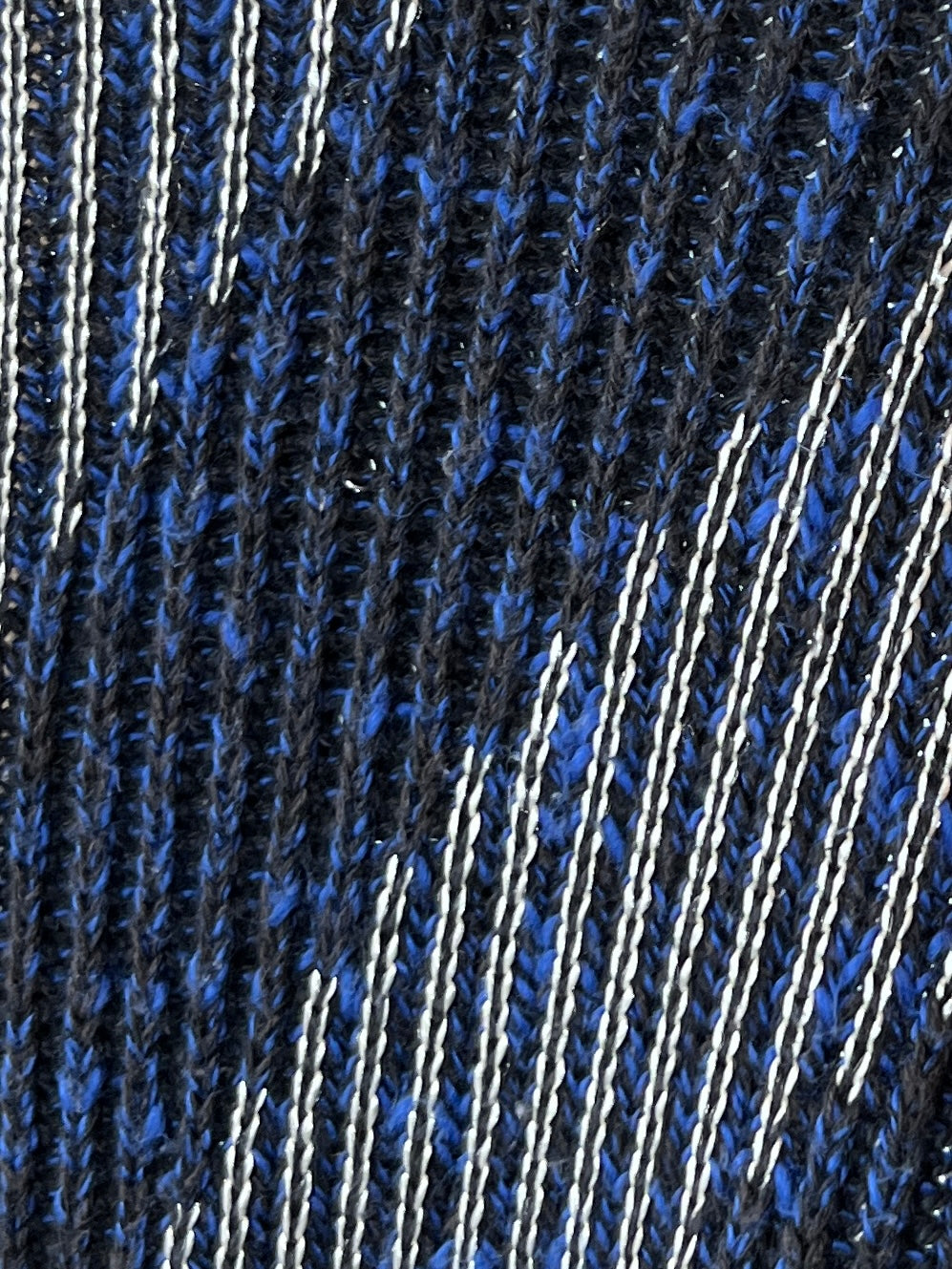 1990s USA made deep blue x black abstract knit cardigan