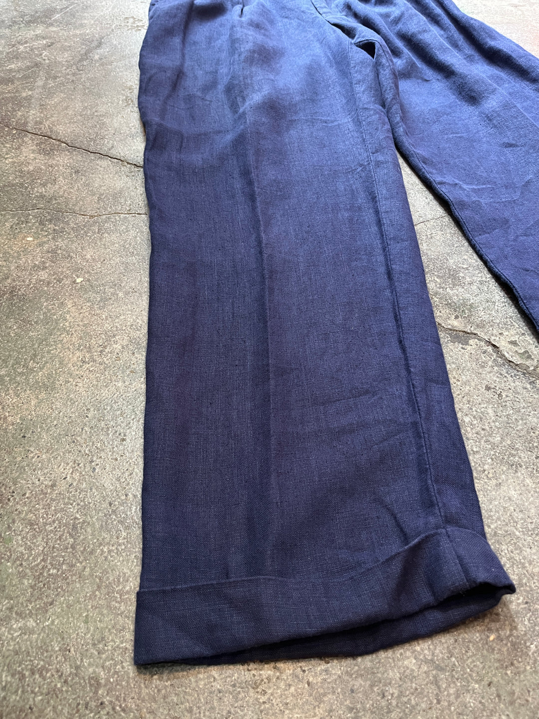 1990-00s "Polo by Ralph Lauren" navy linen slacks 40×32
