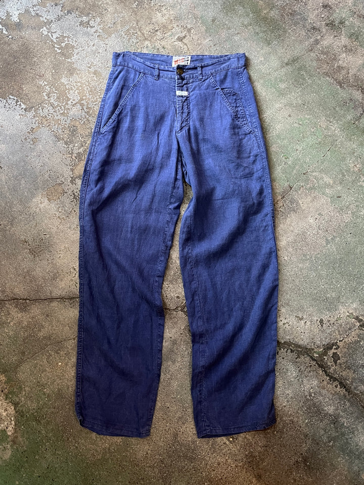 1980s "CLOSED" faded blue linen pants