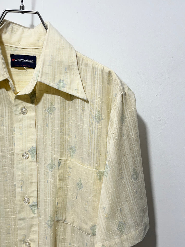 1970s USA made "Manhattan" winery pattern s/s shirt