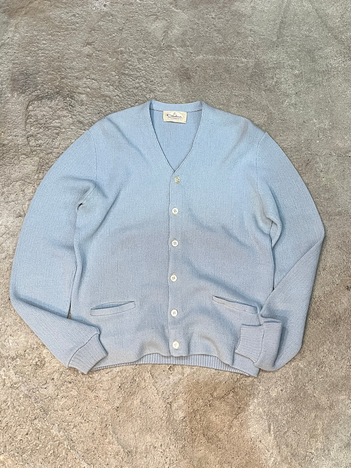 1960s "Catalina" pale blue knit cardigan