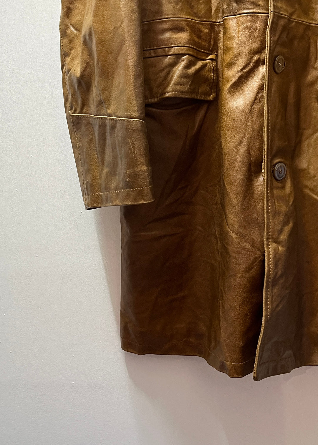 1980s ITALY made  caramel brown leather coat