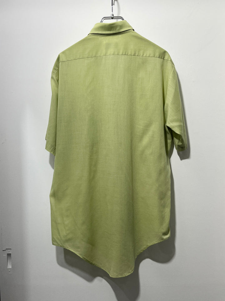 1960-70s  USA made "Manhattan" lime green s/s shirt