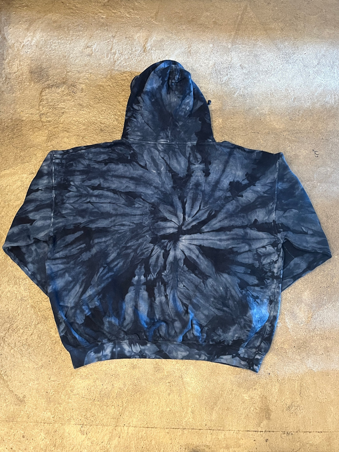 1990s deep blue tie-dye color sweat hoodie