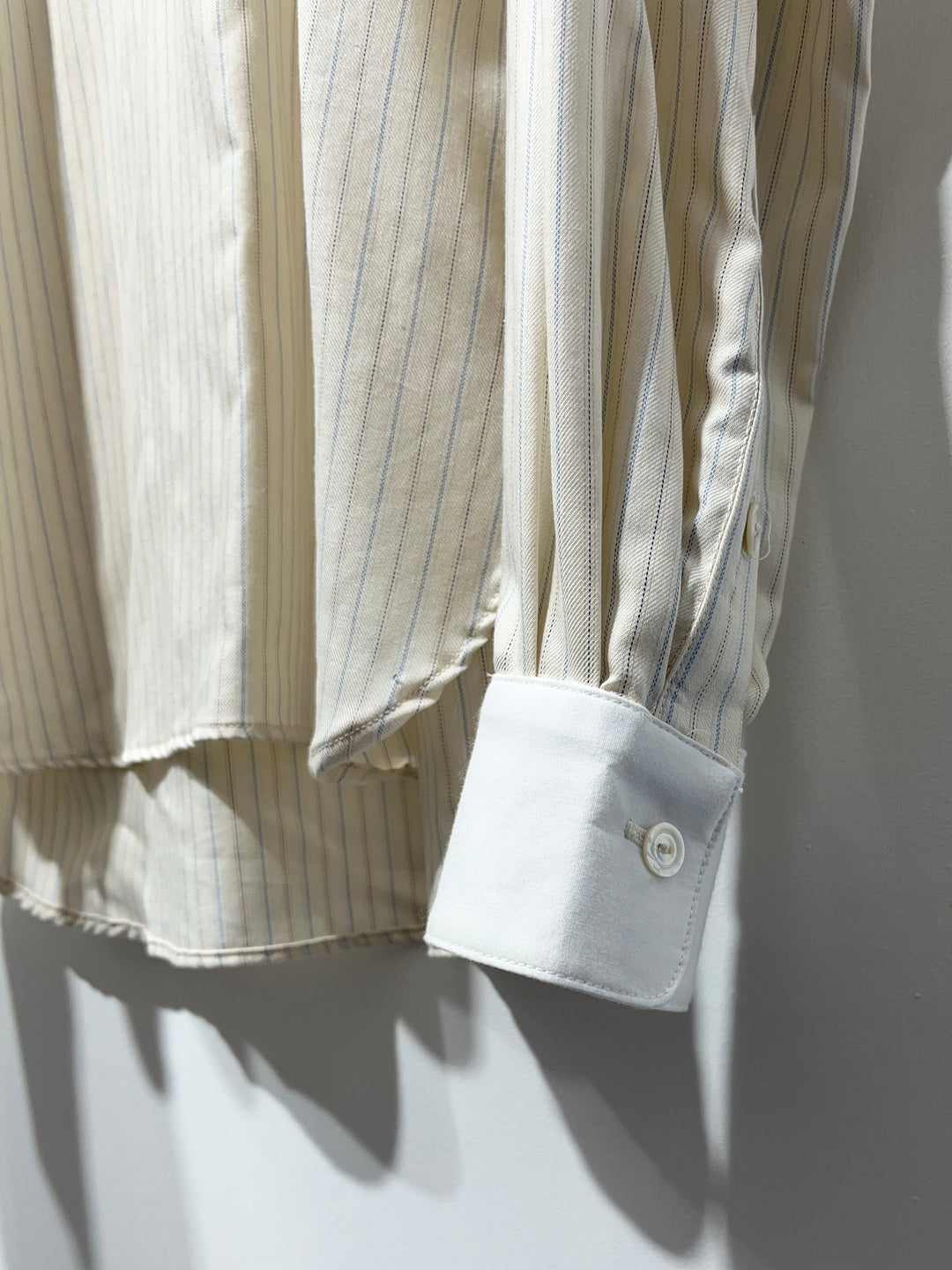 1990-00s USA made striped white collar pullover shirt