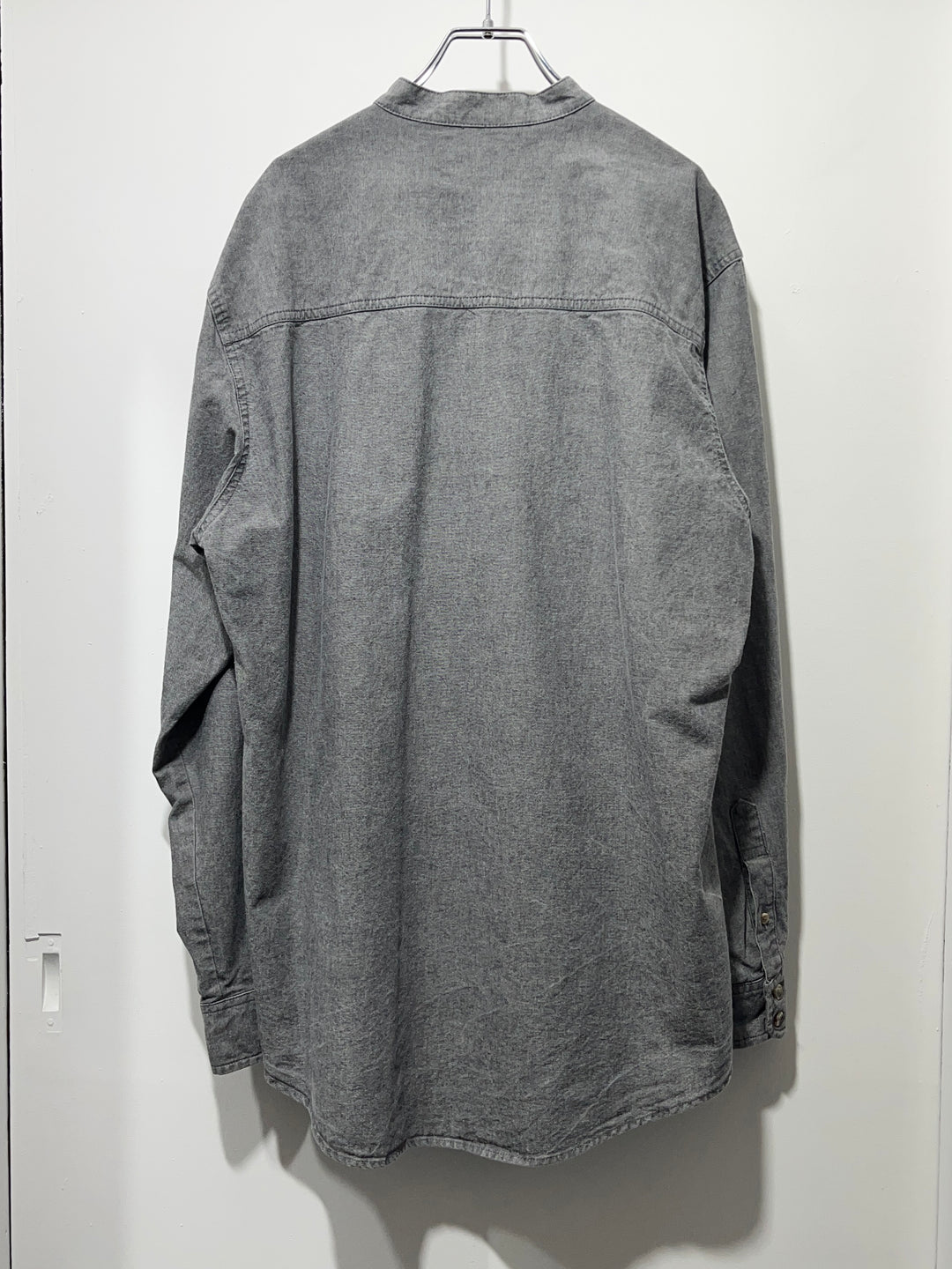 1990s chambray band-collar shirt