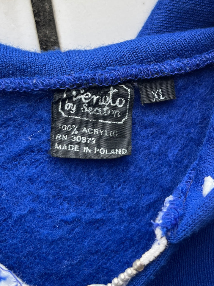 1960-70s POLAND made V-shape line zipup hoodie