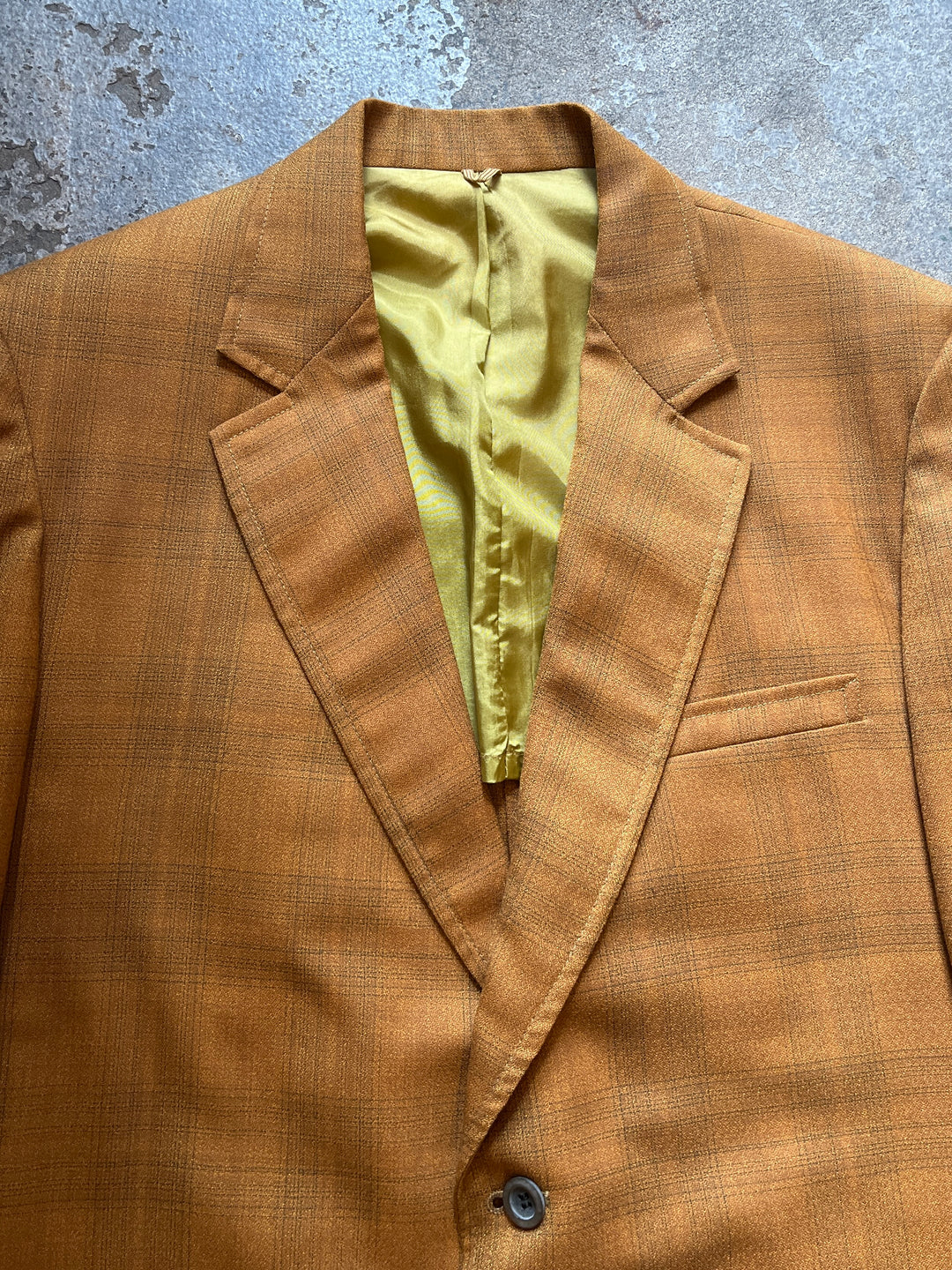 1960-70s orange brown ombré check tailored jacket