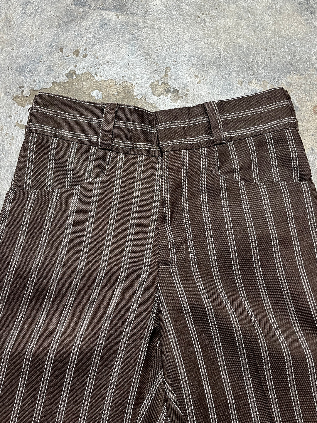 1970s brown stripe pattern slacks