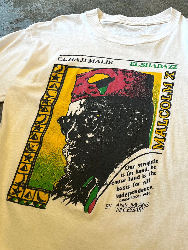 1990s "MALCOLM X" graphic T-shirt
