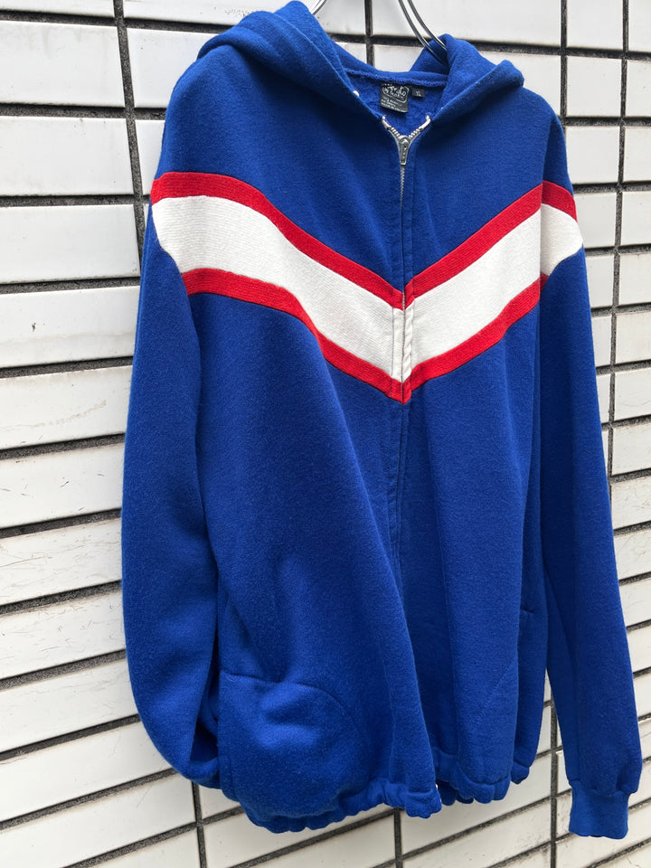 1960-70s POLAND made V-shape line zipup hoodie