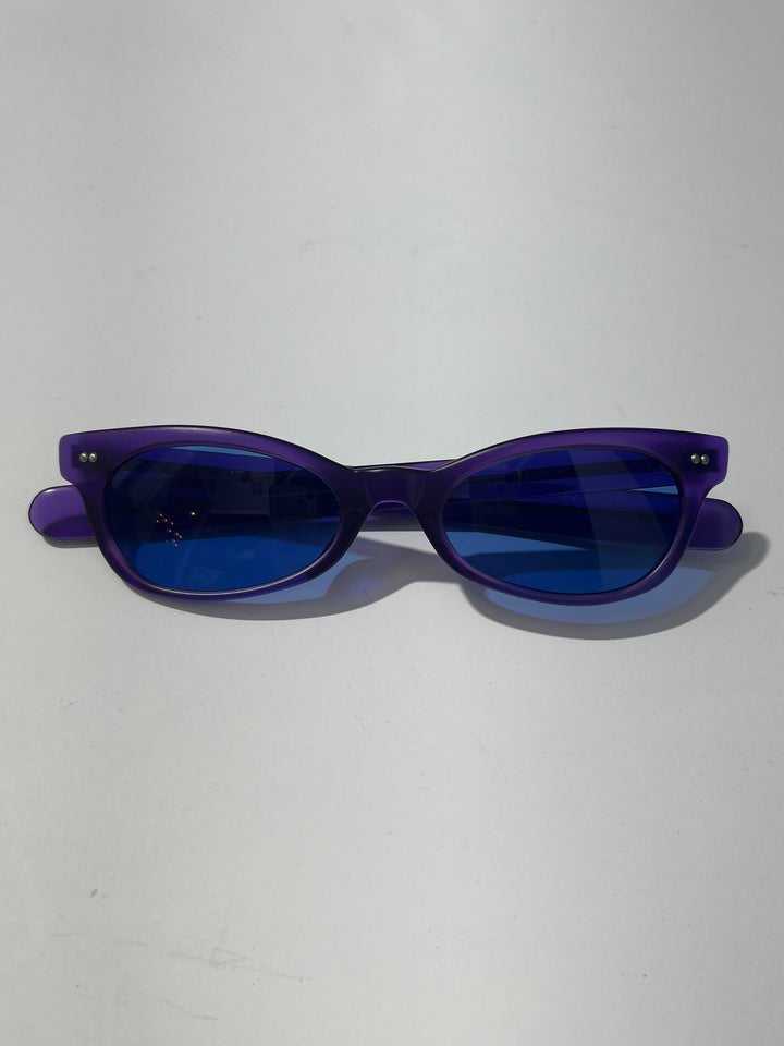 1990s dead stock sunglasses matt purple × light blue