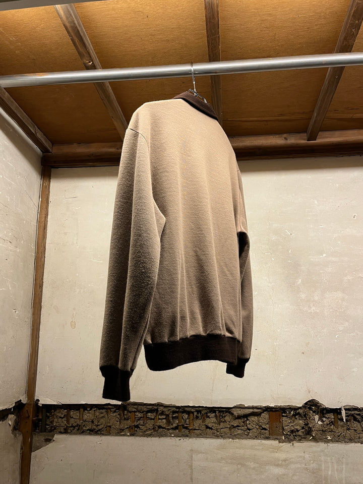 1970s "Sears" brown × front line knit track jacket